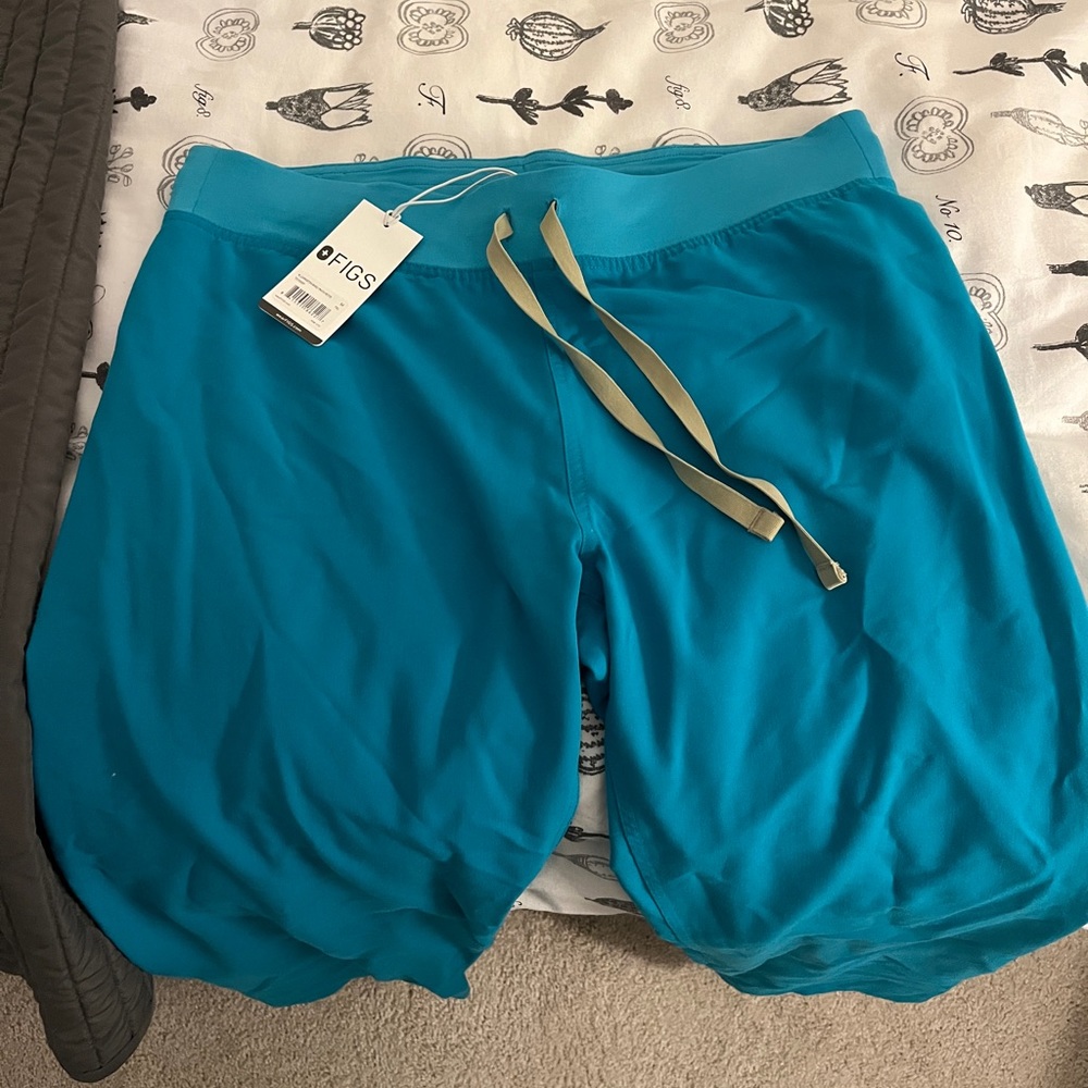 Figs Livingston Basic Scrub Pants, Teal, Medium/Petite